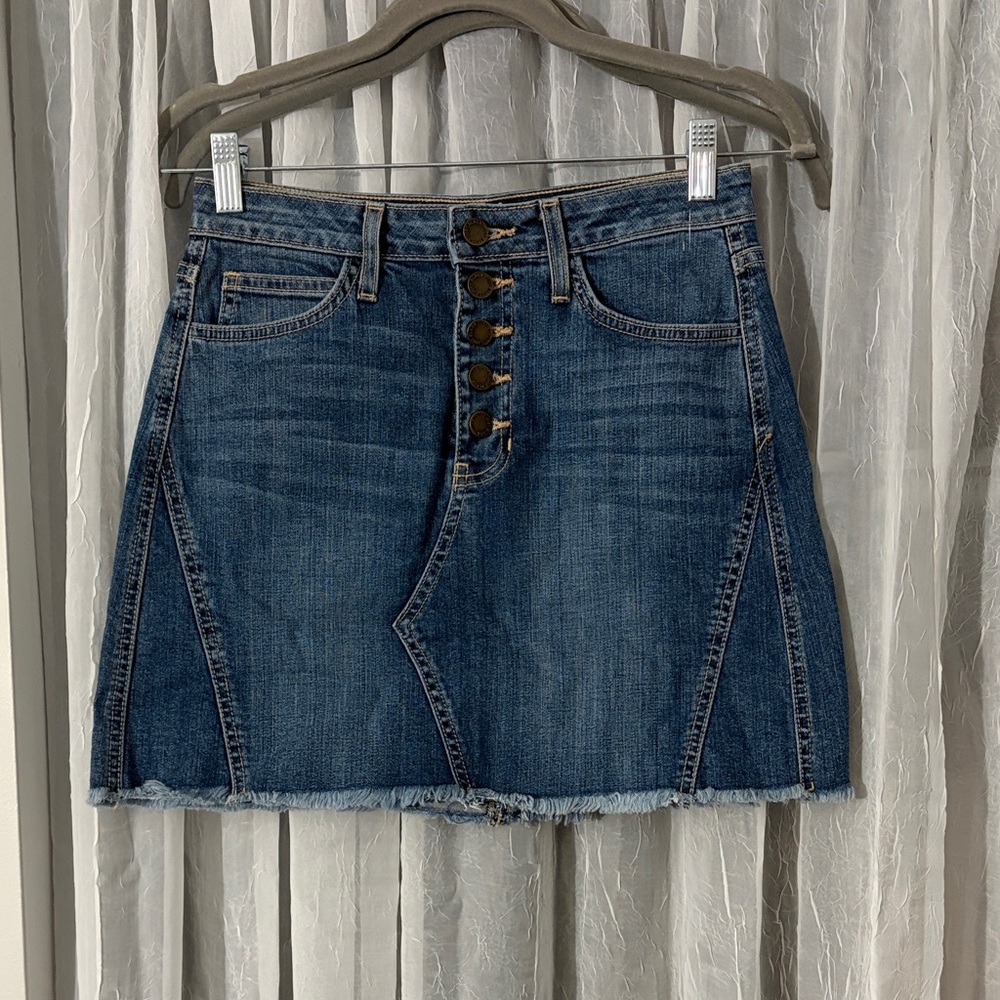 Just Black Denim Button-Up Skirt
